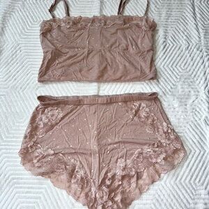 Victoria's Secret Pink Lace Lingerie/Pajama Set
